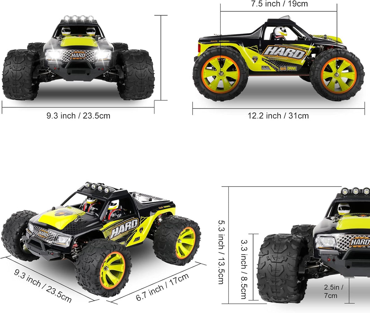 1:14 Scale RC Monster Truck with 3 Batteries T99722
