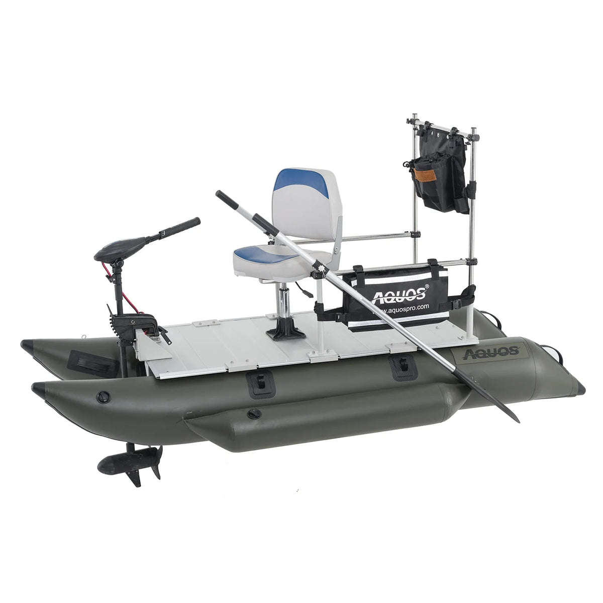 8.8 ft Inflatable Pontoon Boat with Trolling Motor and Foot Control C327