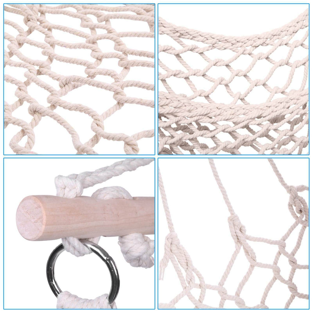 Cotton Rope Hammock Chair with Wood Stretcher J8205