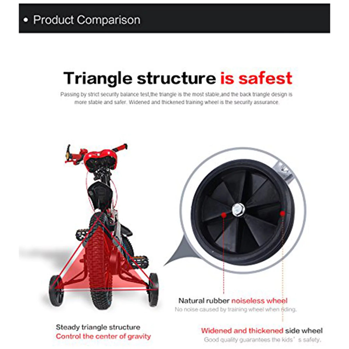 Adjustable Bicycle Training Wheels 2Pcs W9624