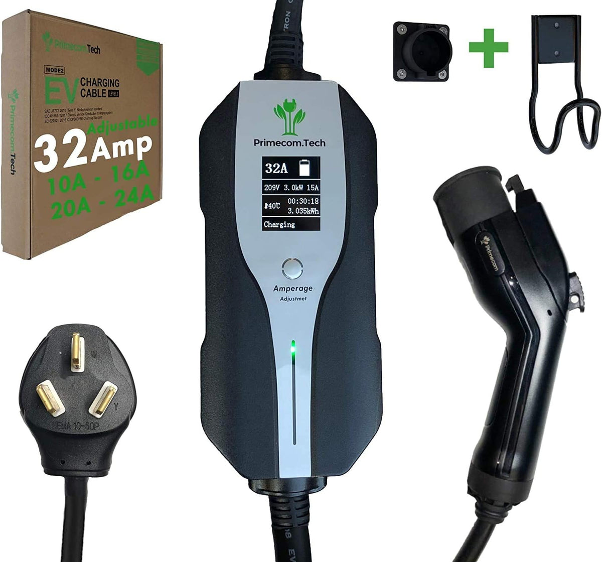 Level 2 Electric Vehicle Charger with 30Ft Cable T888