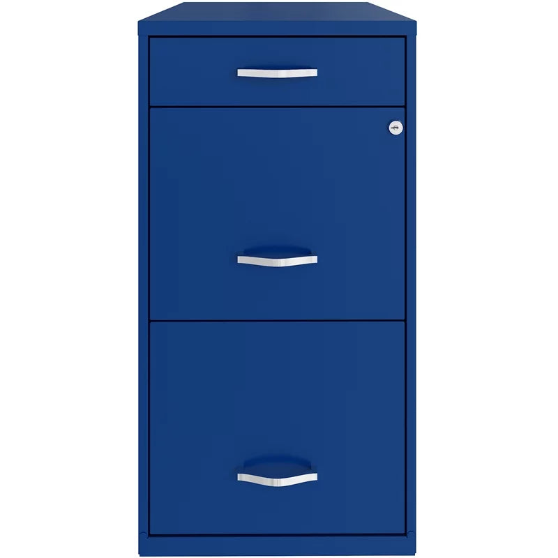 18" 3-Drawer Metal File Cabinet in Blue O453