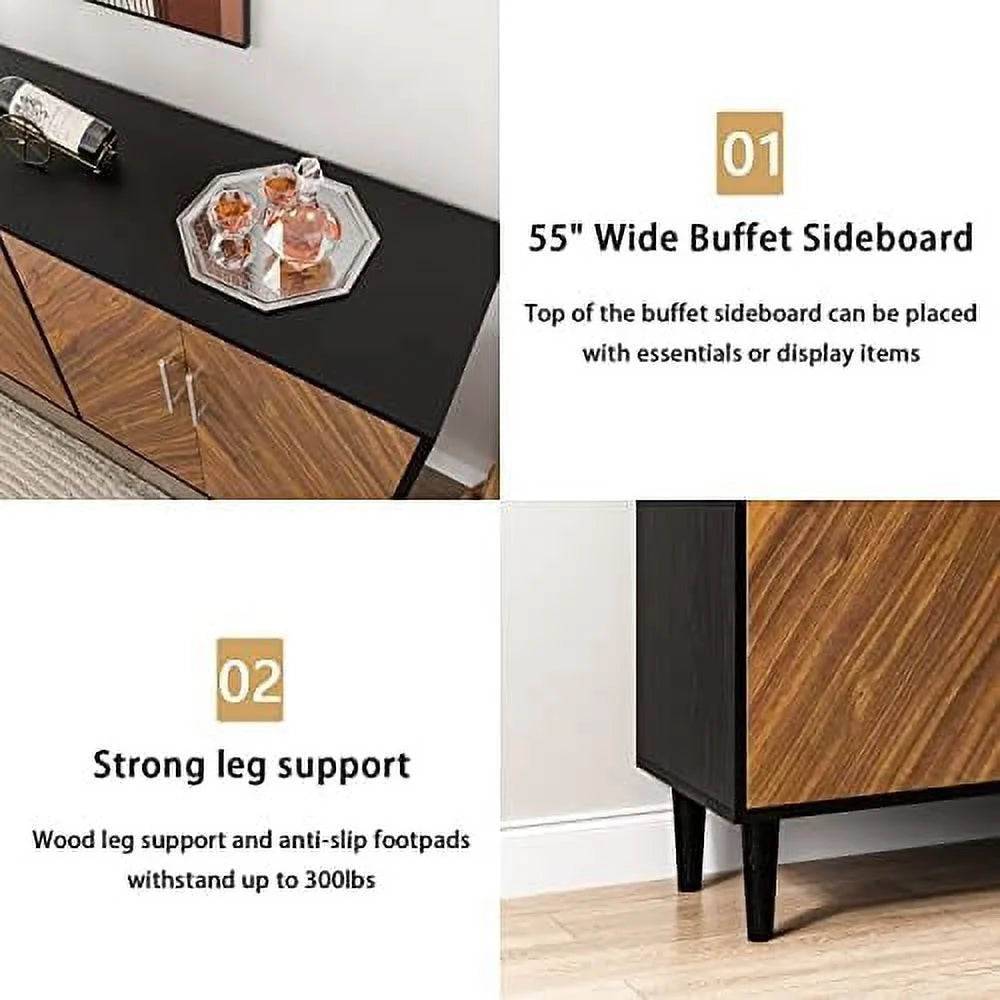Black 4 Door 58 Inch Sideboard Z205810