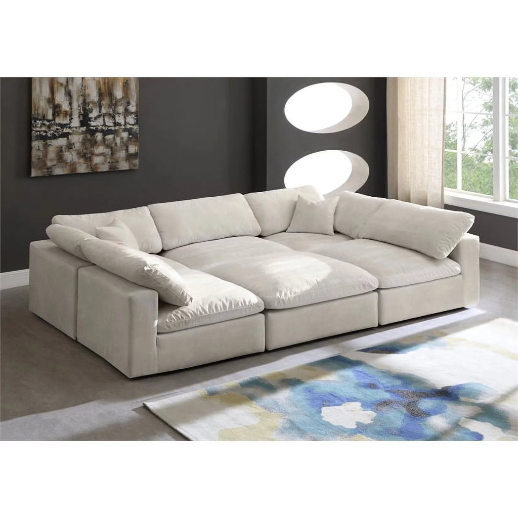 Cream Velvet Modular Sectional O30966