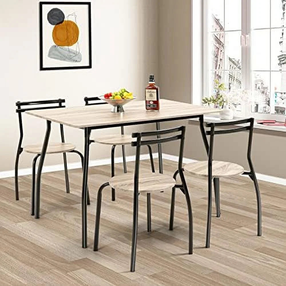Dining Table Set for 4 with Chairs and Bench J420