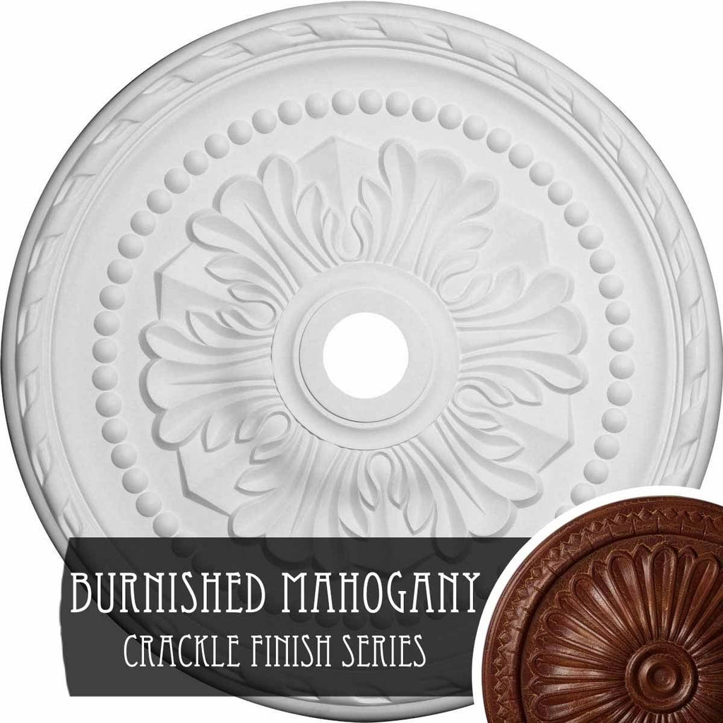 Hand-Painted Burnished Mahogany Ceiling Medallion Z89990