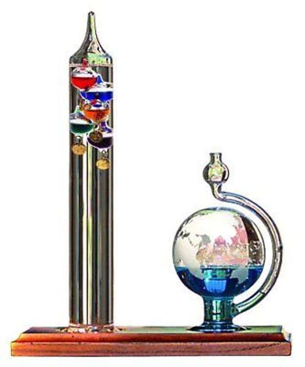 Galileo Thermometer with Glass Globe Barometer Z412