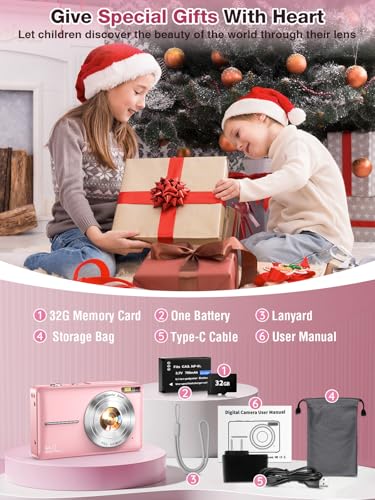 Pink 44MP 1080P Compact Digital Camera X872