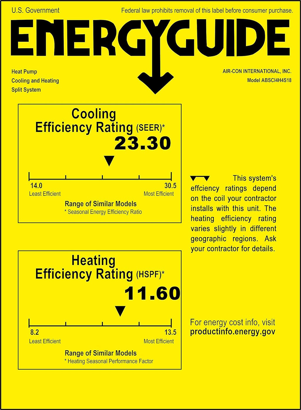 18000 Btu 23.3 SEER Ductless Mini Split Air Conditioner Heat Pump I3027