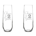 Set of 2 Stemless Glass Champagne Flutes 8.5 oz S164