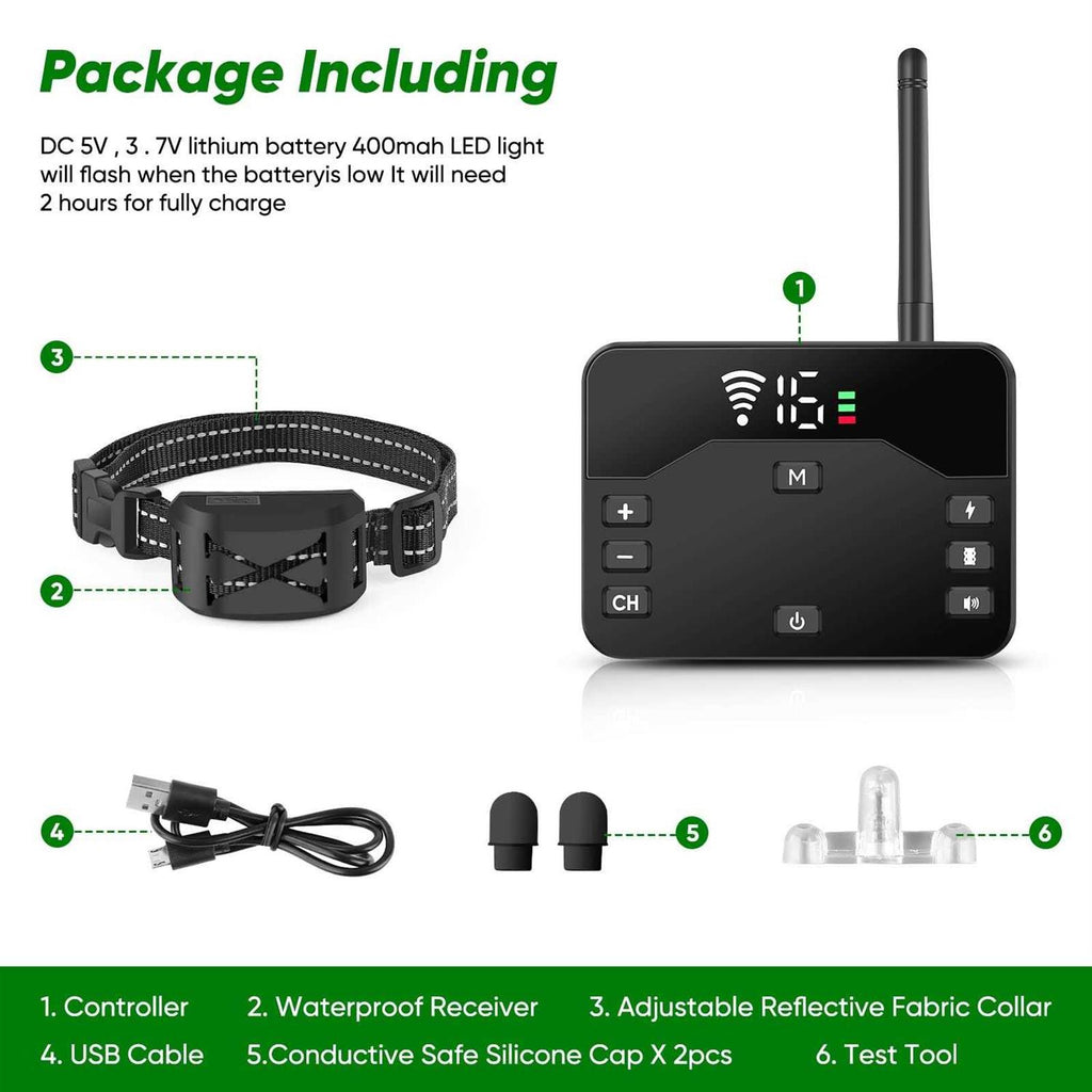 Wireless Dog Fence & Remote Training Collar K988