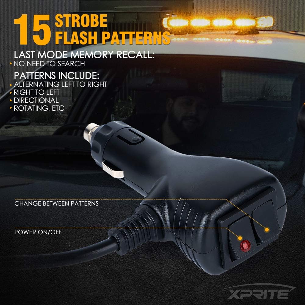 48 White Amber Emergency Strobe Light Bar LED Lightbar with Adjustable Brackets A56469