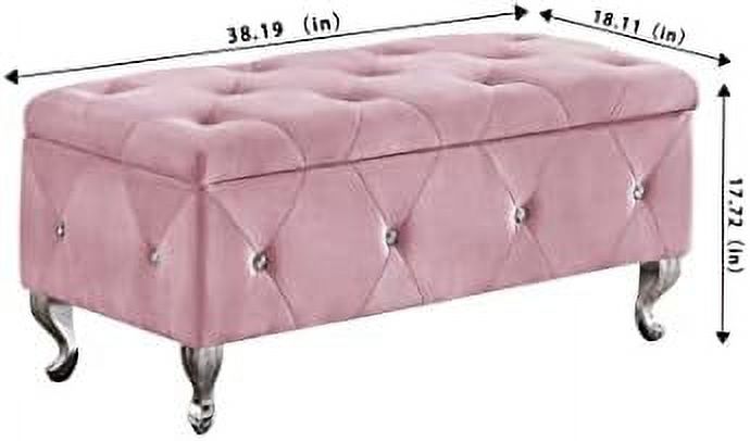 Velvet Ottoman Bench with Safety Hinge K709