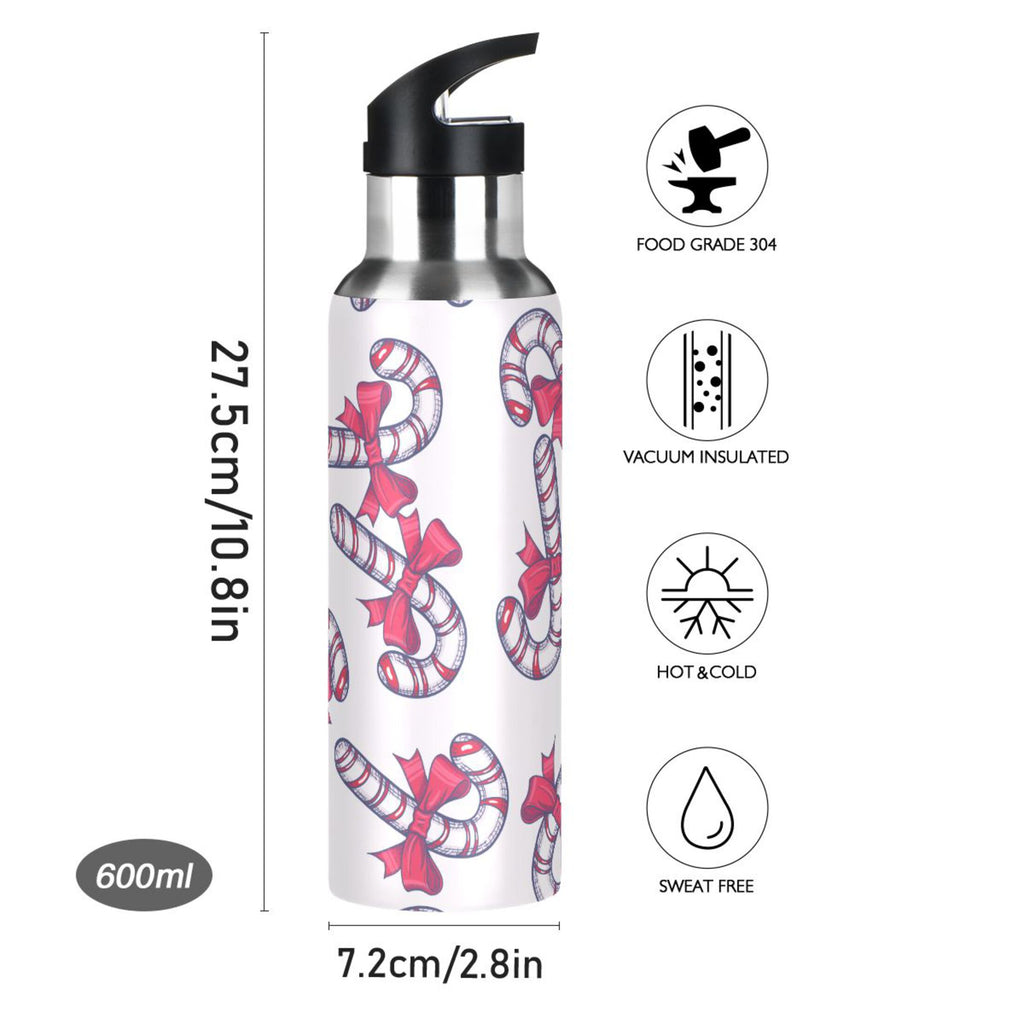 Pink Stainless Steel Insulated Water Bottle with Straw Lid C323394