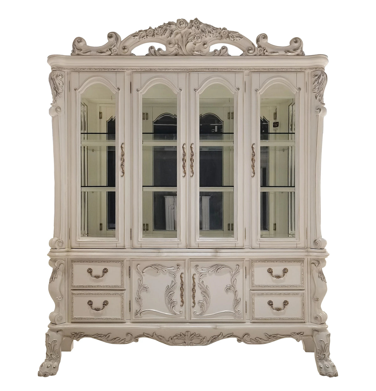 Wood Hutch and Buffet in Bone White R44669