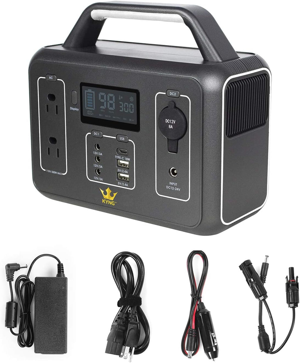 Portable Power Station 300W / 600W Peak Lithium Battery 280Wh 110V AC Pure Sine Wave F956636