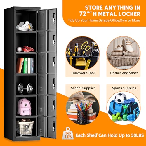 Black 6 Door Steel Lockers Z8894