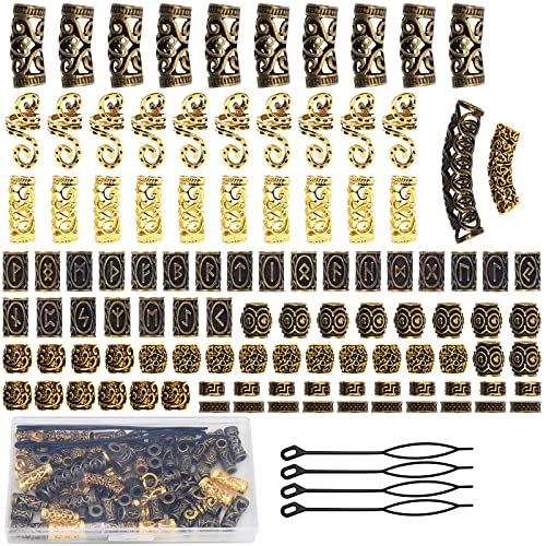 110 PCS Gold Viking Beard Beads N795