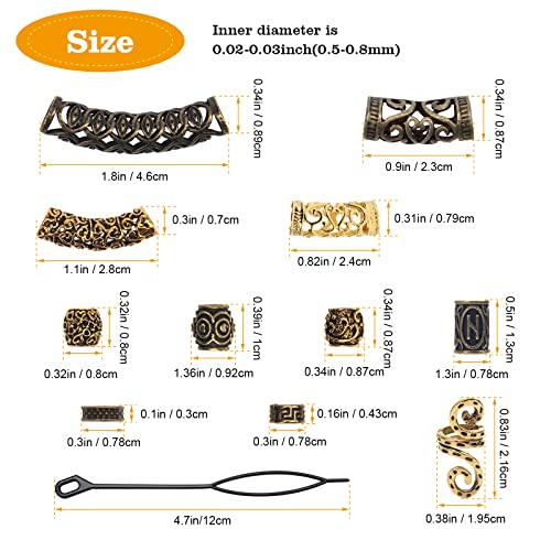 110 PCS Gold Viking Beard Beads N795