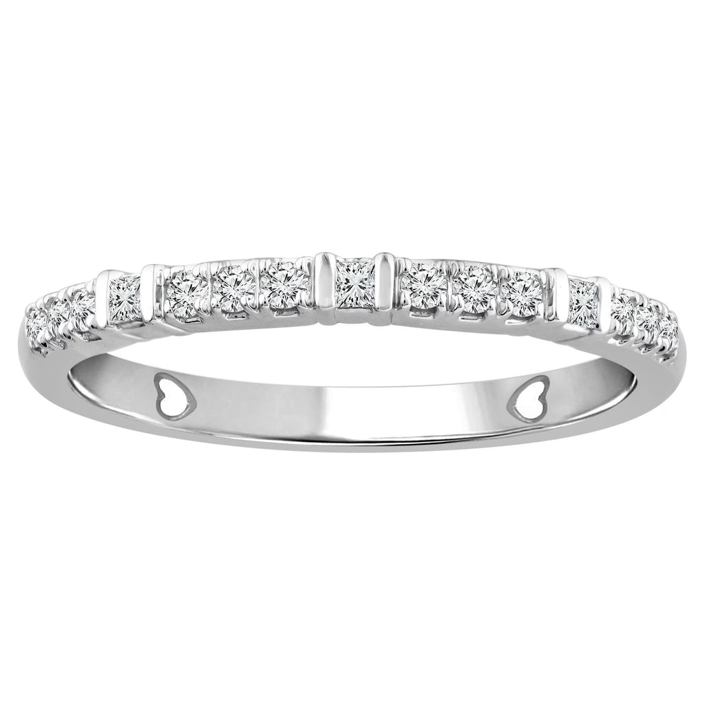 10K White Gold Diamond Stackable Band Y3248