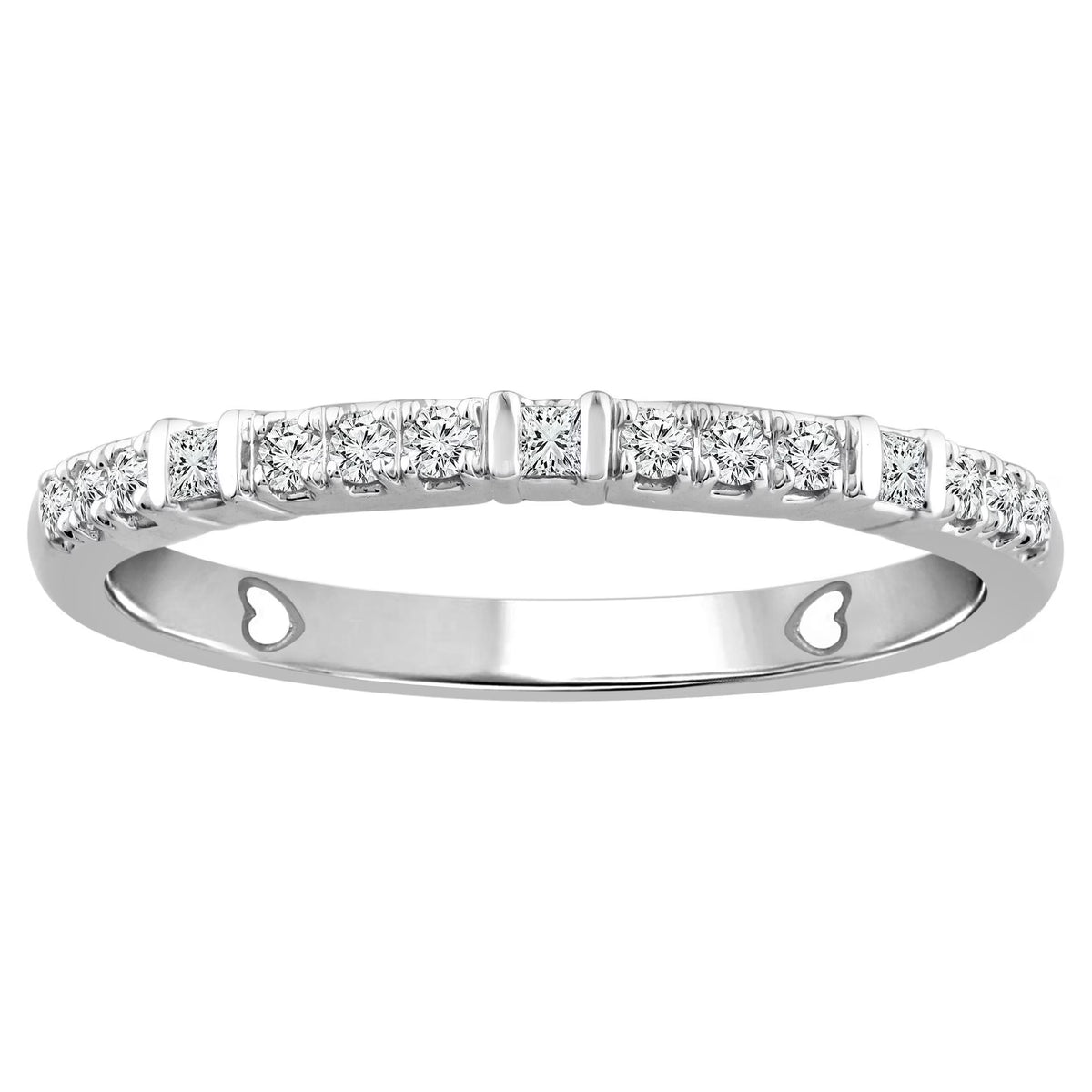 10K White Gold Diamond Stackable Band Y3248