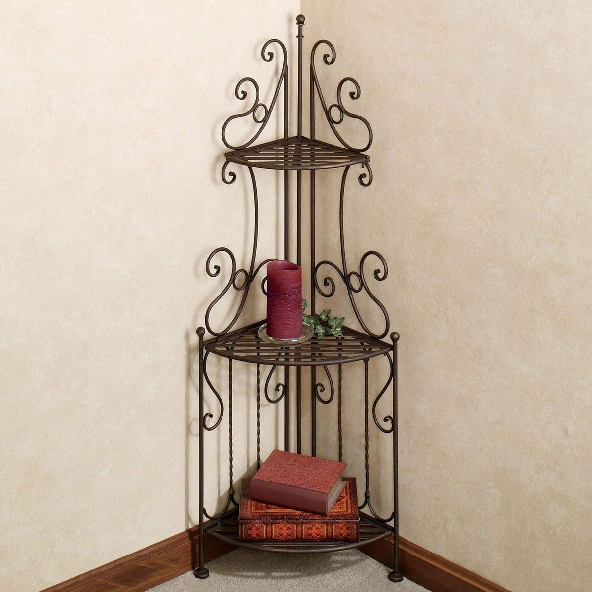 Antique Bronze 3 Tier Corner Etagere F3699