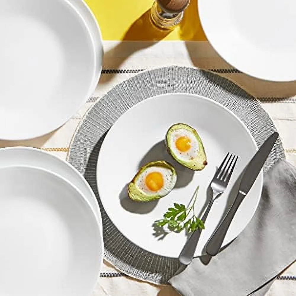 12Pc Winter Frost White Dinnerware Set G554
