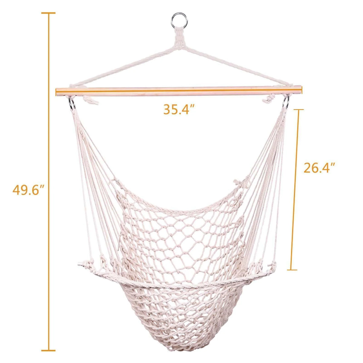 Cotton Rope Hammock Chair with Wood Stretcher J8205