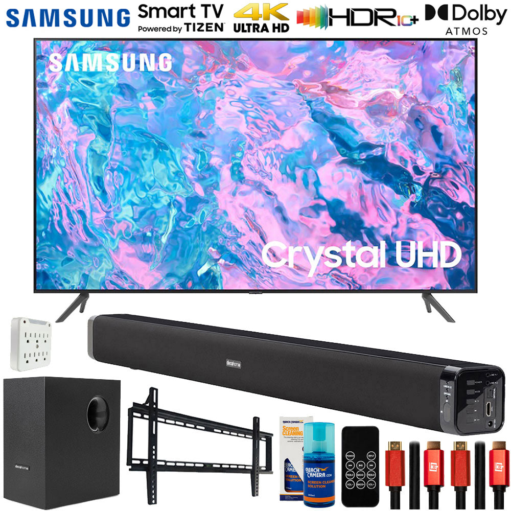 58 inch Crystal UHD 4K Smart TV Bundle with Soundbar, Wall Mount Accessory Kit, 6FT 4K HDMI 2.0 Cables P2534
