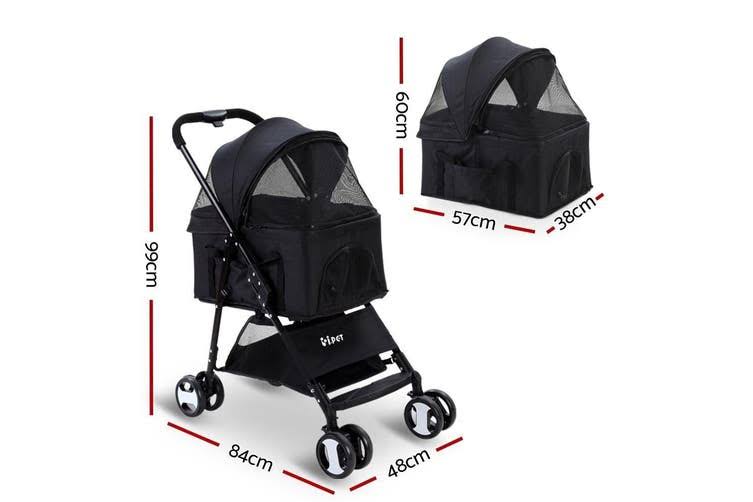 Black 3 in 1 Foldable Pet Stroller L2502