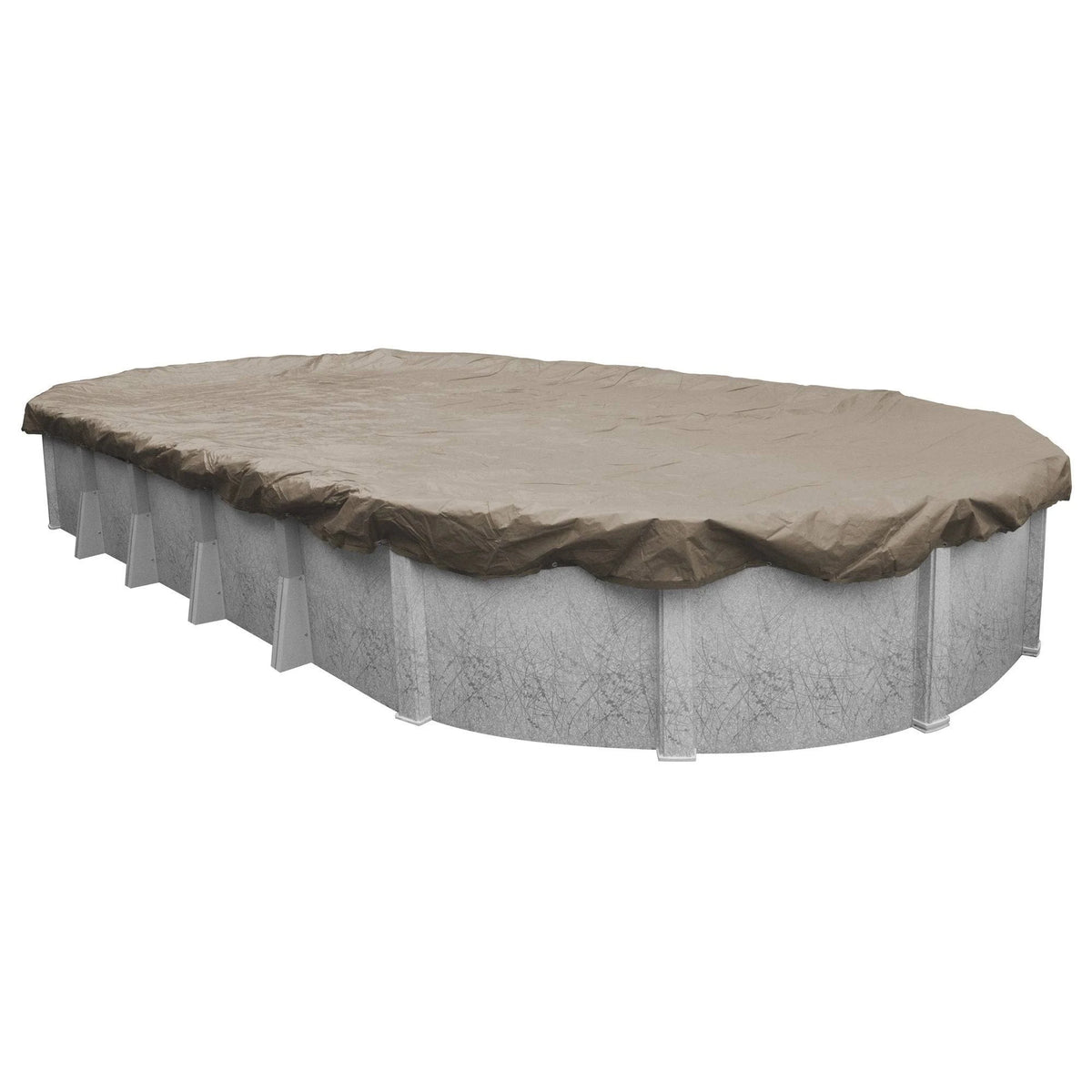 Beige Oval Pool Winter Cover, 16 x 32 ft T3058