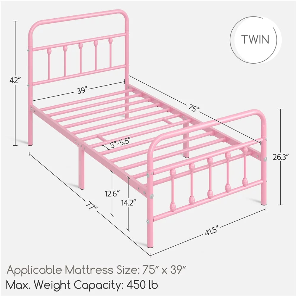 Queen Metal Bed Frame with Headboard & Footboard R10668