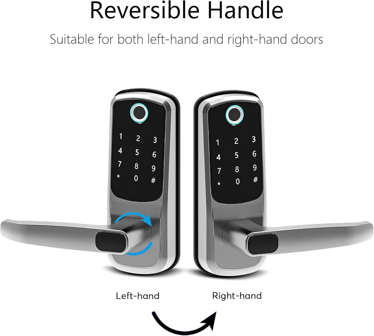 Fingerprint Door Lock with Bluetooth App Code Key and IC Card J1504