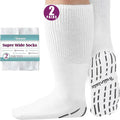 Extra Width White Socks 2 Pairs I115