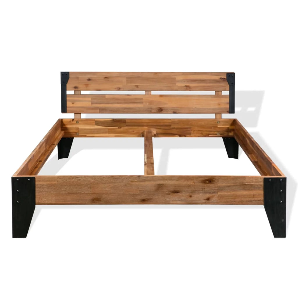 Solid Acacia Wood Steel Bed Frame V58455