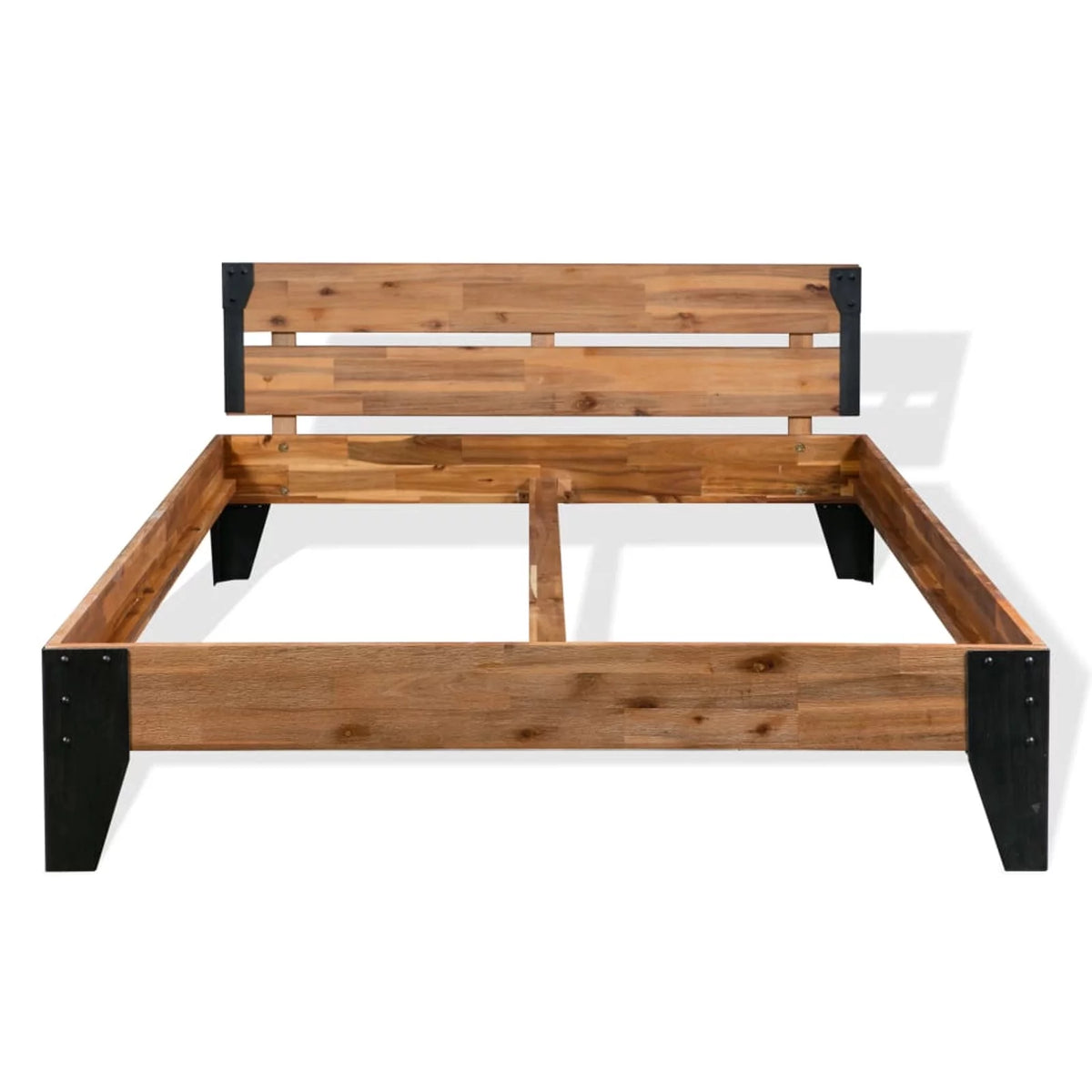 Solid Acacia Wood Steel Bed Frame V58455