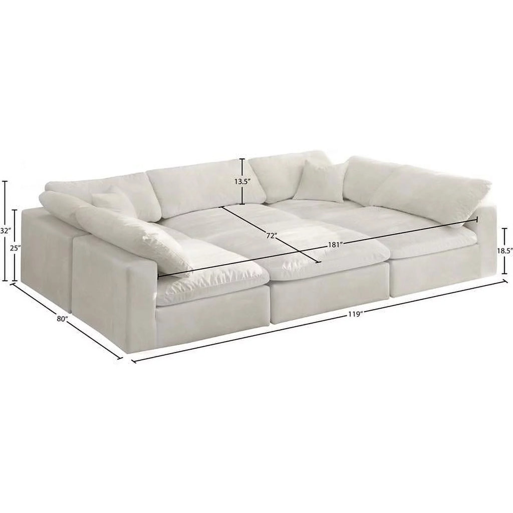 Cream Velvet Modular Sectional O30966