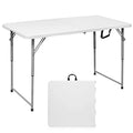 4 Foot Heavy Duty Plastic Folding Table with Carrying Handle Q735