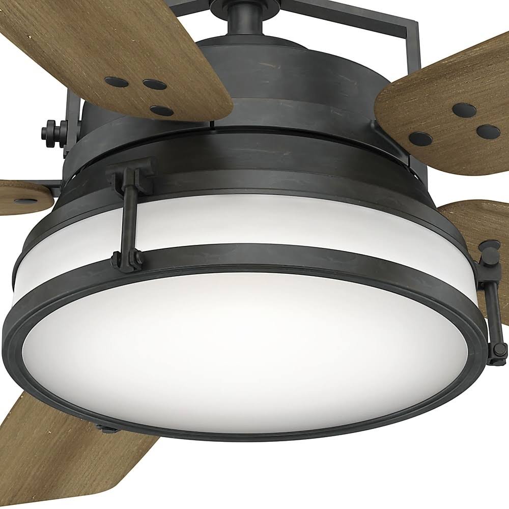 56x22 Aged Steel Ceiling Fan with Light with Wall Control Y635