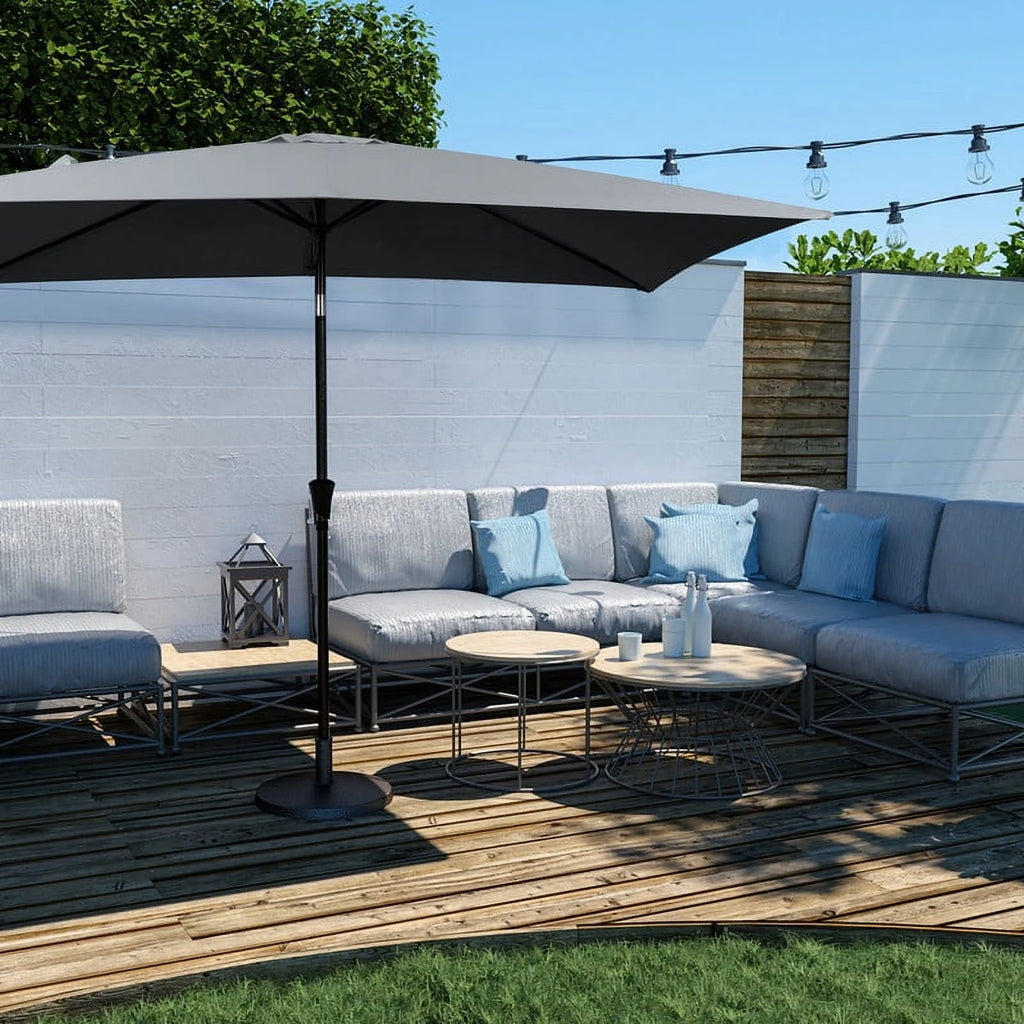 6.5' x 10' Rectangular Beige Patio Umbrella M99300