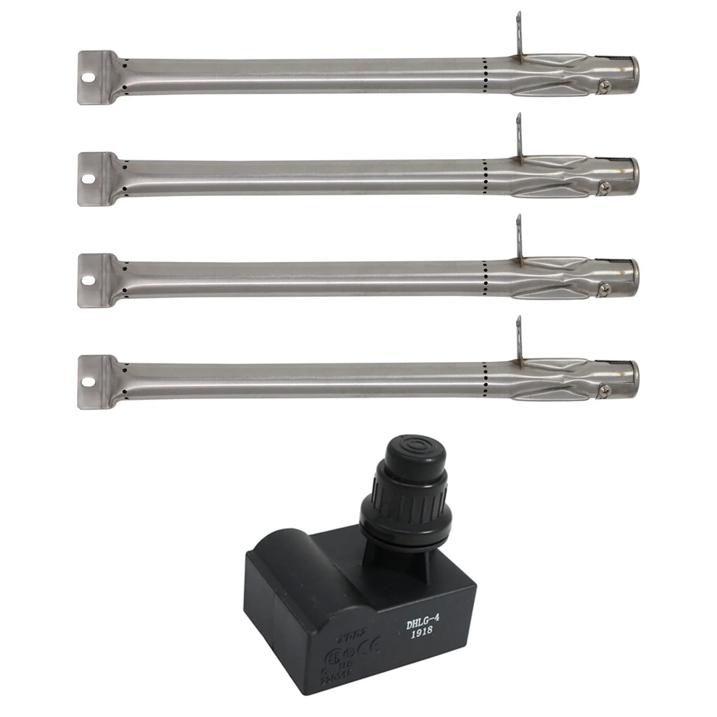 4 BBQ Gas Grill Tube Burner & 1 4-Outlet Spark Generator Ignitor Replacement Parts V807