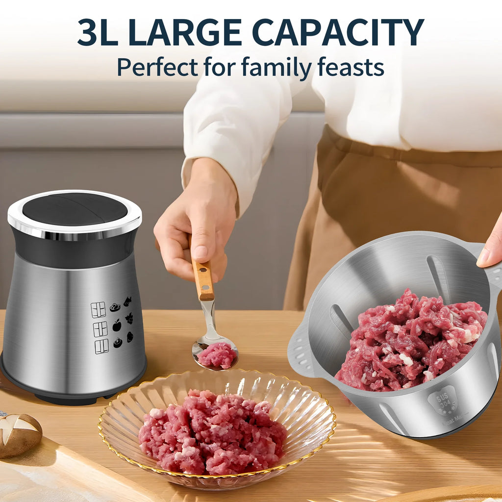 3L Stainless Steel Electric Food Chopper 300W J686