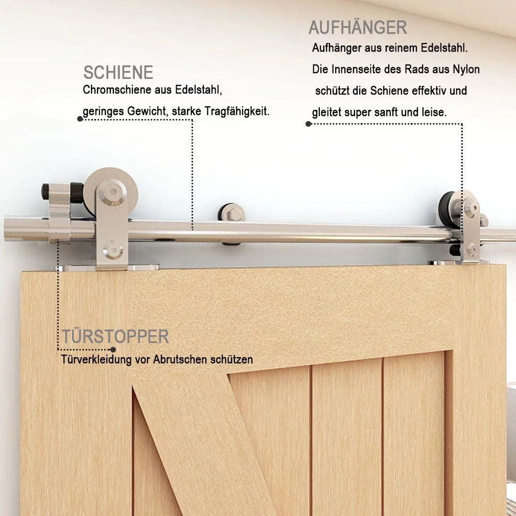 14Ft Stainless Steel Sliding Barn Door Hardware Kit I739