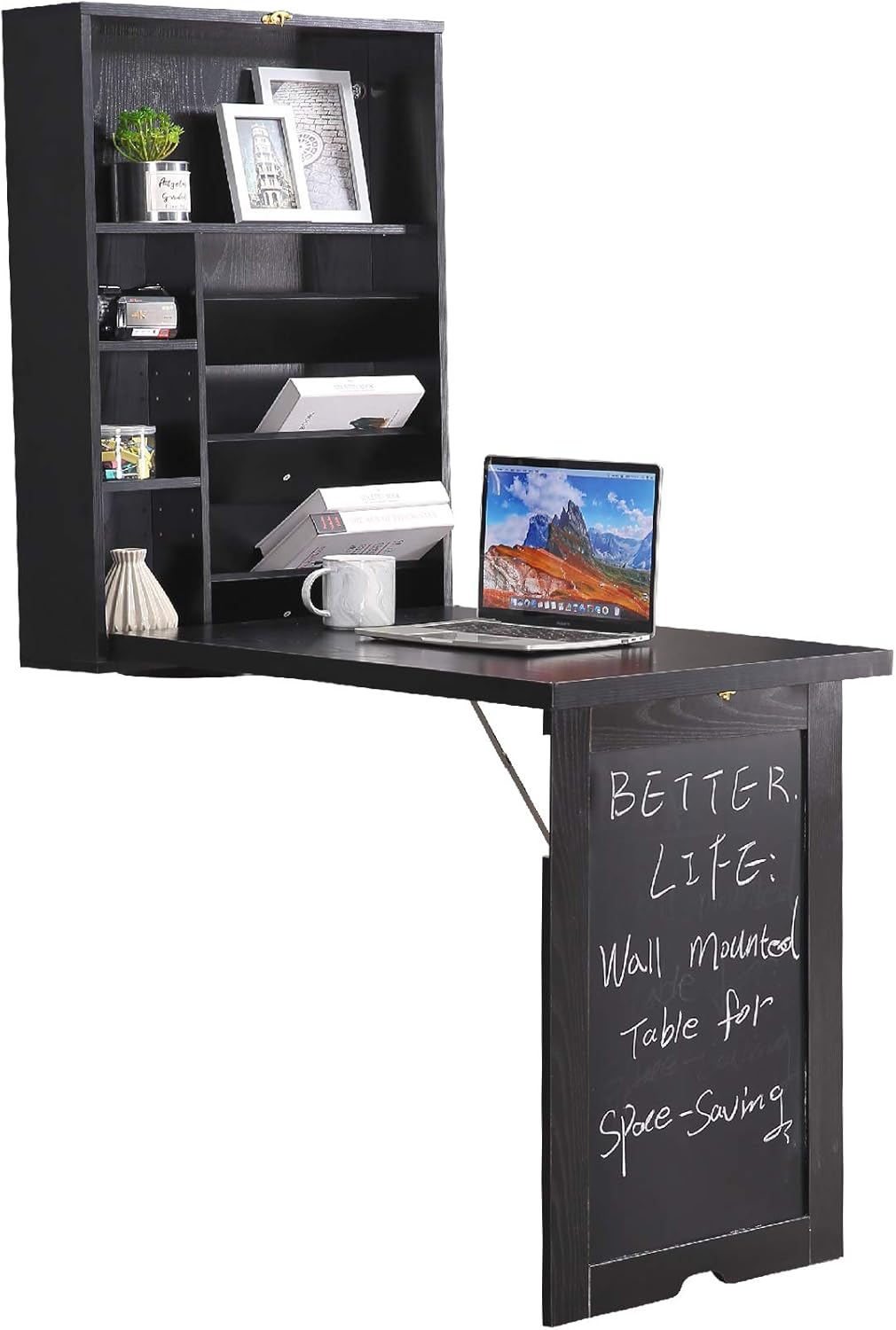 4 Tier Wall Mounted Folding Desk with Magnetic Board C91630