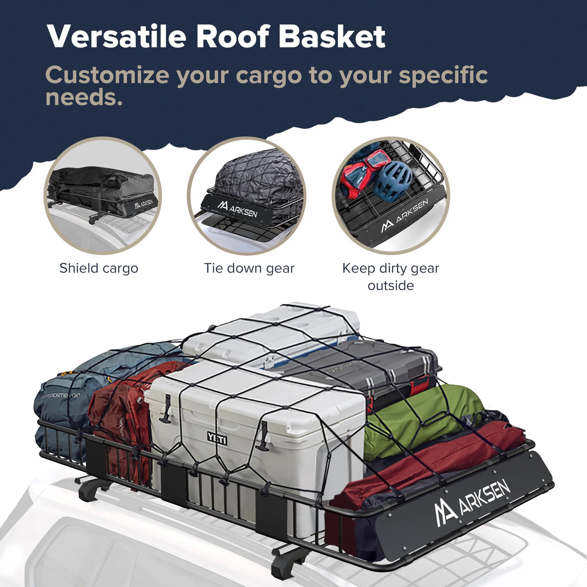 84" x 50" x 6" Black Heavy Duty Roof Rack Cargo Basket R8733