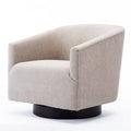 Beige Wood-Base Swivel Chair F354