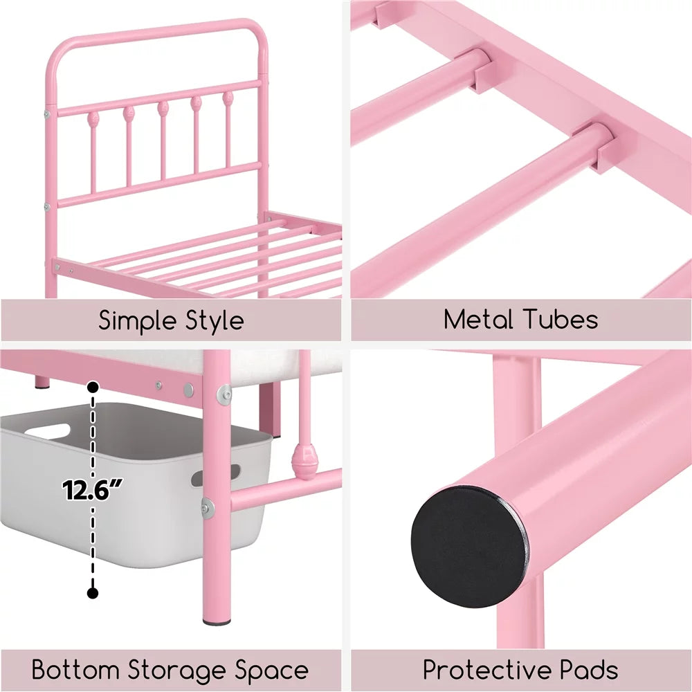 Queen Metal Bed Frame with Headboard & Footboard R10668