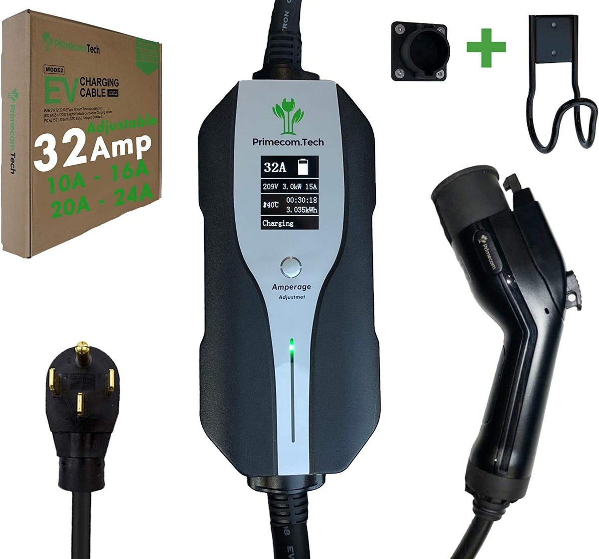 Level 2 Electric Vehicle Charger with 30Ft Cable T888