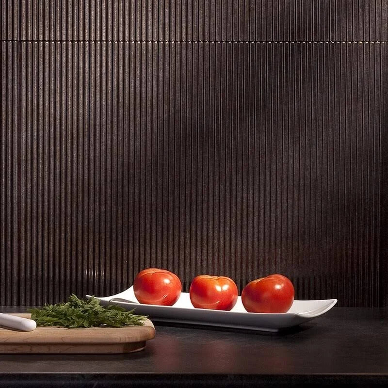 18in x 24in Rib Smoked Pewter Backsplash Panel (5 Pack) Q58610