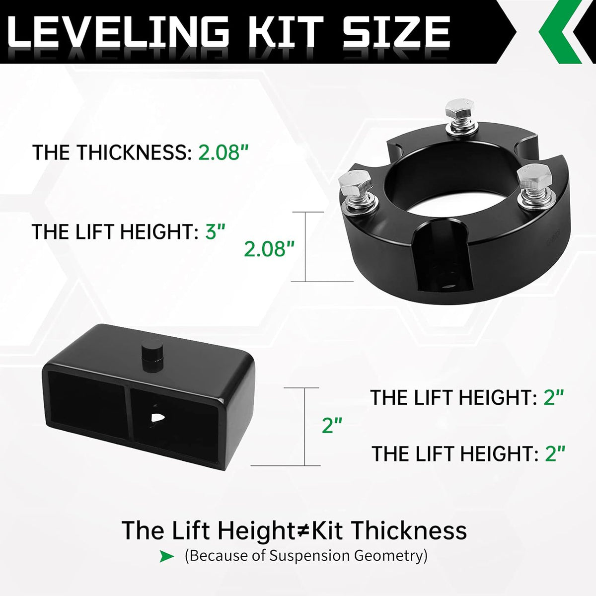 3" Front and 2" Rear Leveling Lift Kit B51919